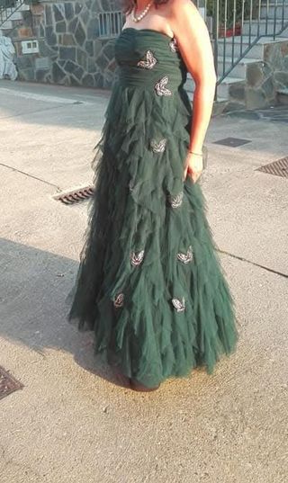 Vestido largo verde fiesta