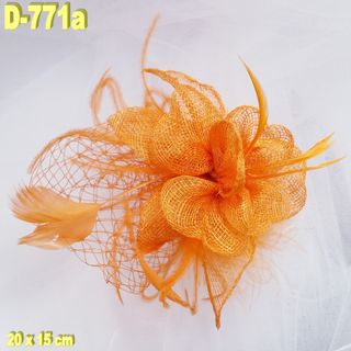 Tocado Fiesta Flores Naranja 
