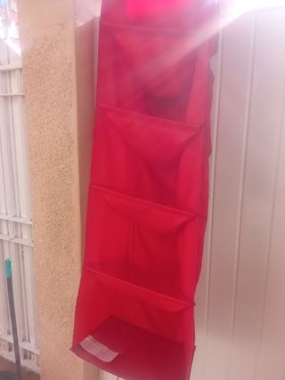 Organizador zapatero tela rojo