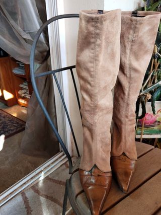 Botas ante beige y marrón