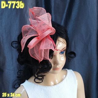 Tocado Fiesta Flores color Coral