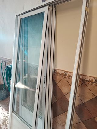 Puertas correderas aluminio blanco (3 Uds)