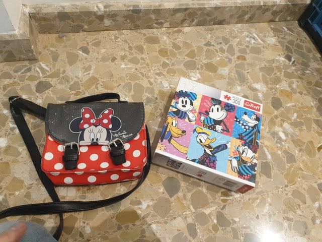 Puzzle y bolso de minnie y disney