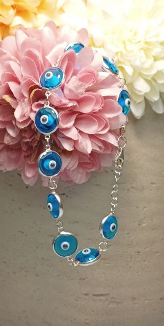 Pulsera plata 925 ojo turco