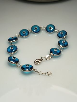 Pulsera plata 925 ojo turco