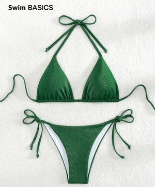 BIKINI SHEIN.VERDE CON HILO DE BRILLOS.SIN ESTRENA
