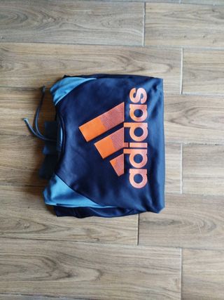 Sudadera Adidas azul y naranja