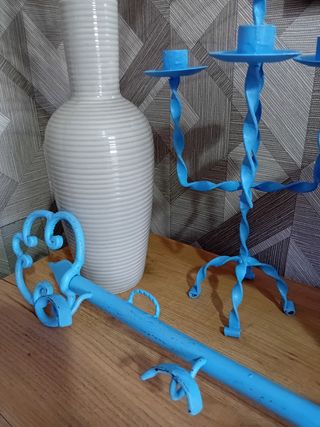 Appendiabiti con chiave turchese shabby chic