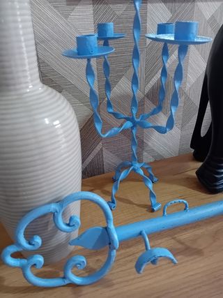 Appendiabiti con chiave turchese shabby chic