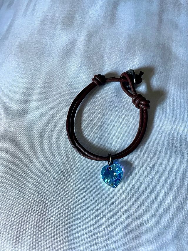 Pulseras piel y abalorio cristal