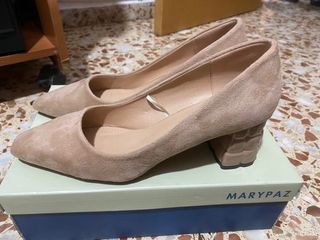 MARYPAZ - Tacón cuadrado beig 38