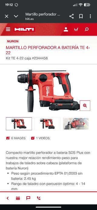 Taladro percutor Hilti TE 4-22