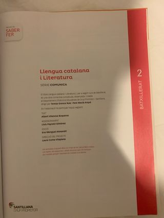 LLENGUA CATALANA I LITERATURA SERIE COMUNICA 2 BTX SABER FER