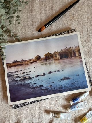 Lámina acuarela paisaje