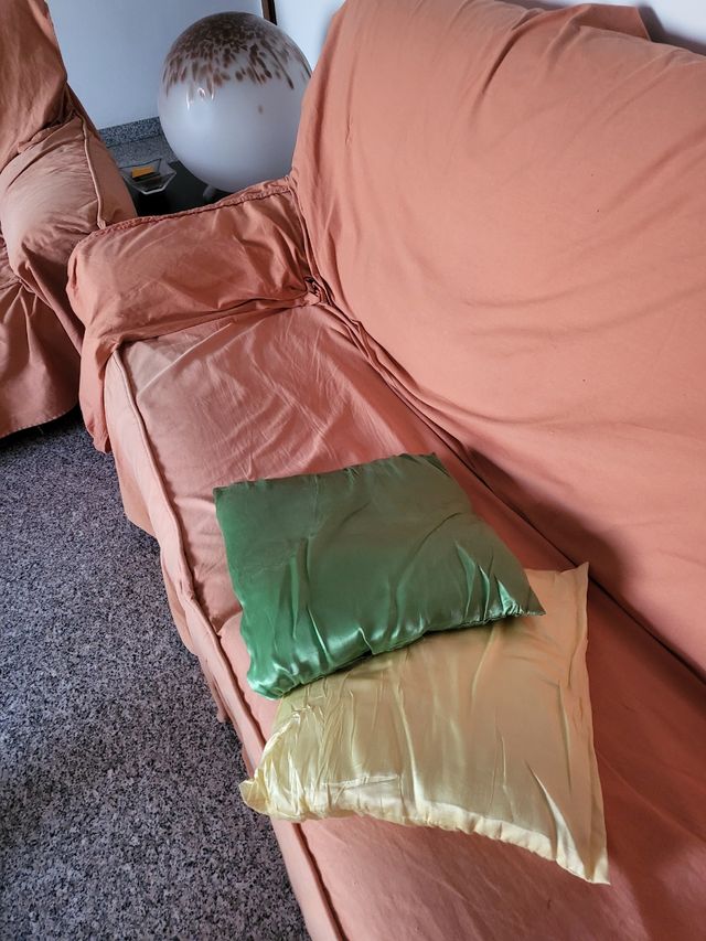 Cuscini soggiorno raso verde giallo