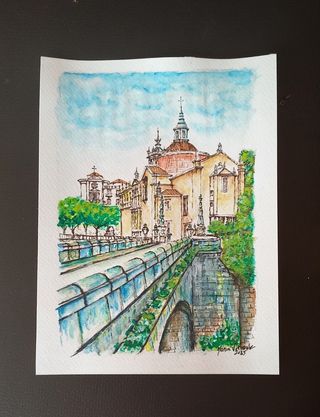 Mosteiro S.Gonçalo Amarante Portugal  Aguarela ori