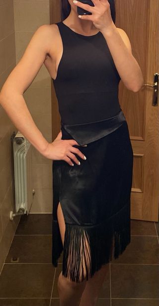 Falda negra Zara - viscosa