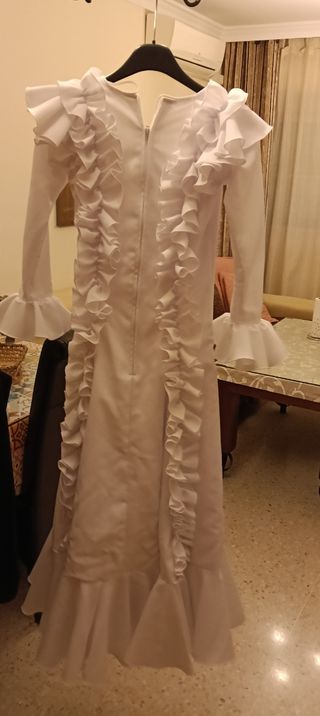 Traje Flamenca niña blanco