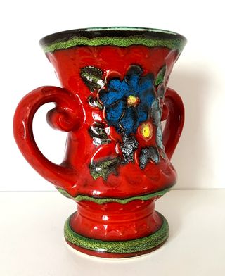 Hermoso jarrón Vintage de cerámica alemán