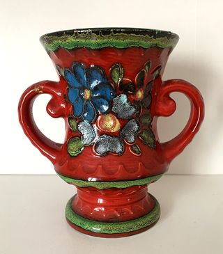 Hermoso jarrón Vintage de cerámica alemán