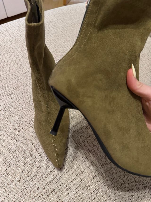 Botines tacón Shein ante Marrón Caqui