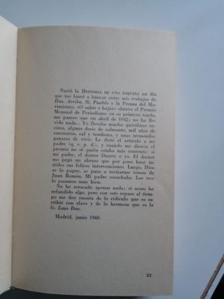 Historia de una esquina Rafael García Serrano 1964