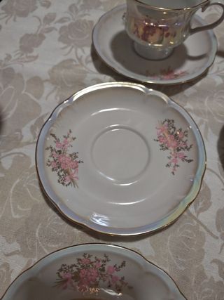 Set da tè the vintage ucraino in porcellana x 6