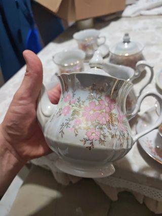 Set da tè the vintage ucraino in porcellana x 6