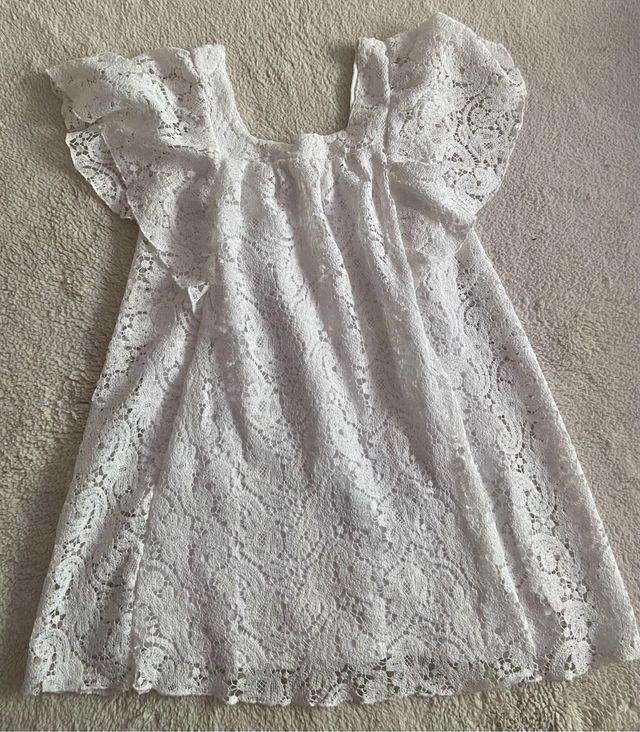 Vestido blanco de encaje niña talla 13-14