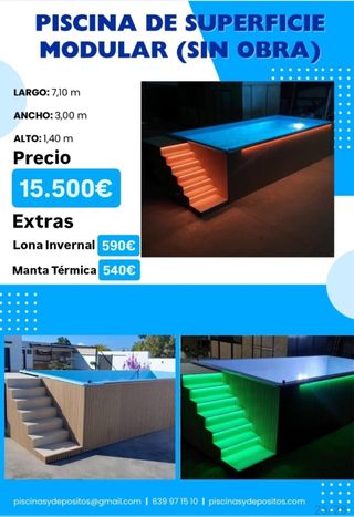 Piscina de 7x3 de superficie sin obra