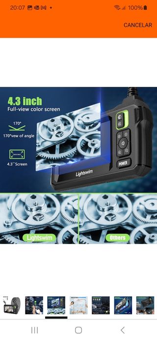 Endoscopio industrial con pantalla HD cable 5 m nu