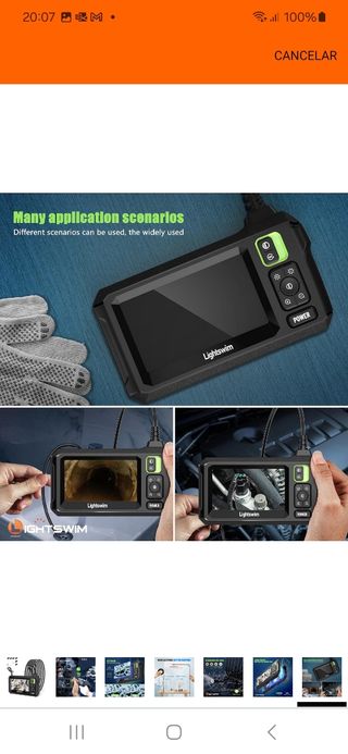 Endoscopio industrial con pantalla HD cable 5 m nu