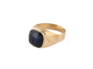 sello oro 18k con piedra con circonita