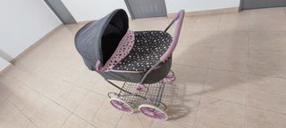 Carrito muñecas rosa - gris