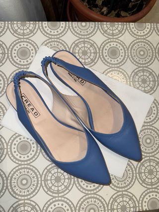Ballerine/Décolleté in pelle azzurra