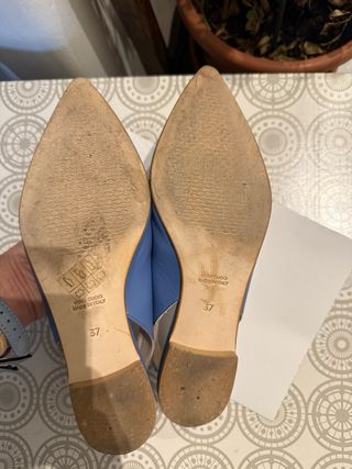 Ballerine/Décolleté in pelle azzurra
