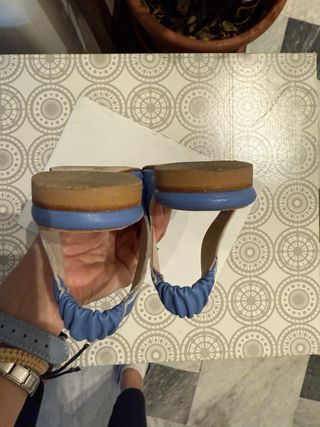 Ballerine/Décolleté in pelle azzurra