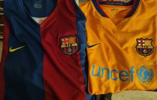 dos camisetas antiguas originales nike barcelona