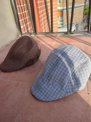 2 gorra/Boina Hombre- gris y Marrón