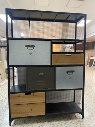 Estantería industrial metal-madera