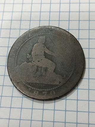 Moneda 10 céntimos 1870 España