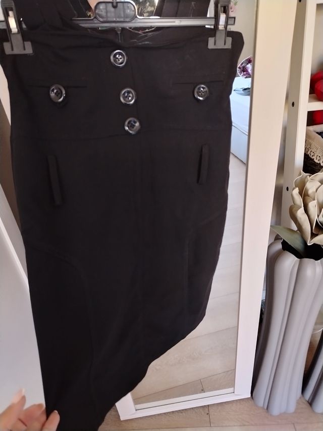 Gonna midi con bretelle tgM