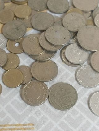 Lote monedas españolas entre 1975 y 1990