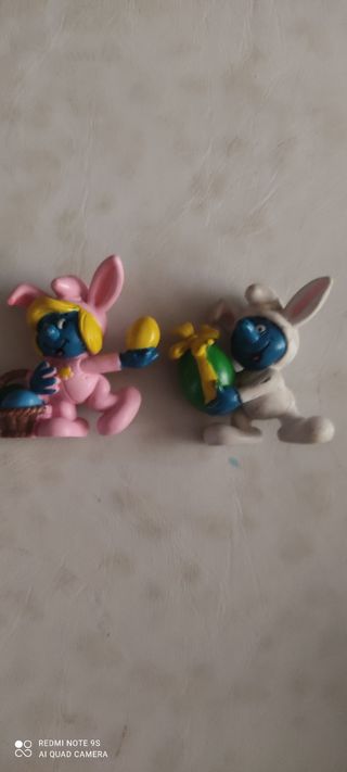 2 Pitufos Conejo Pascua