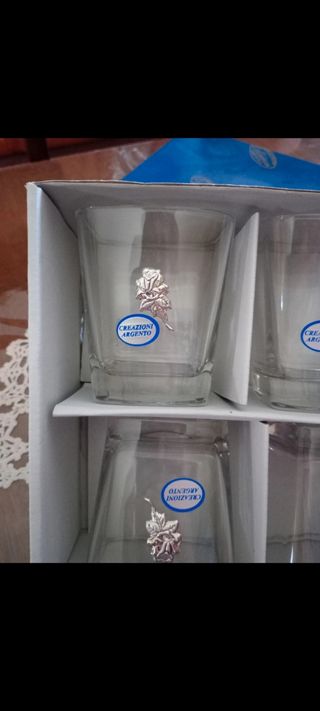 6 Bicchieri cristallo + fiore