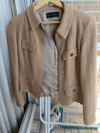 Chaqueta Purificación García Beige Talla 42