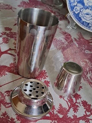 Shaker vintage anni 70 in acciaio inox