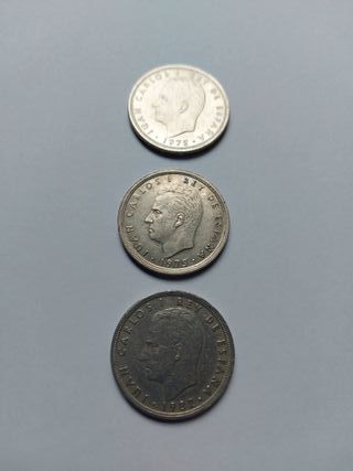 3 monedas de 50 pts Juan Carlos 1975 y 1982