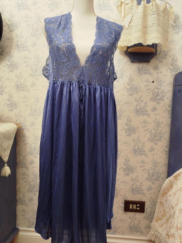 Camicia da notte vintage con pizzo Made in Italy