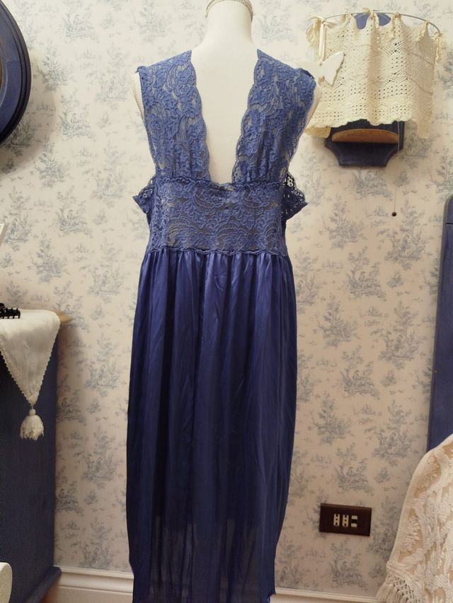 Camicia da notte vintage con pizzo Made in Italy